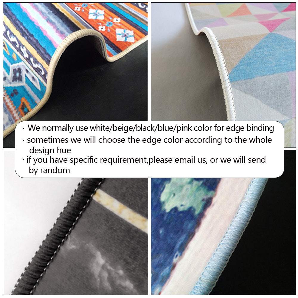 Soft bedroom bedside carpet with anti-skid plastic bottom and high-quality felt interior