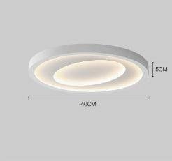 Nordic style bedroom LED ceiling light with round white iron lampshade and smart voice control