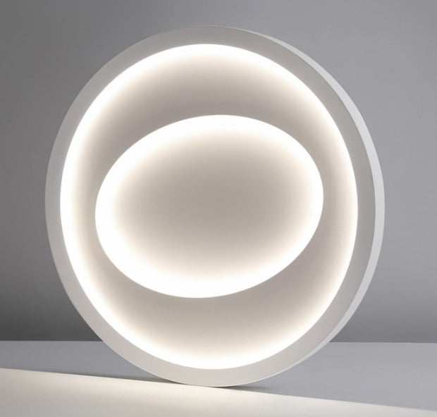 Nordic style bedroom LED ceiling light with round white iron lampshade and smart voice control