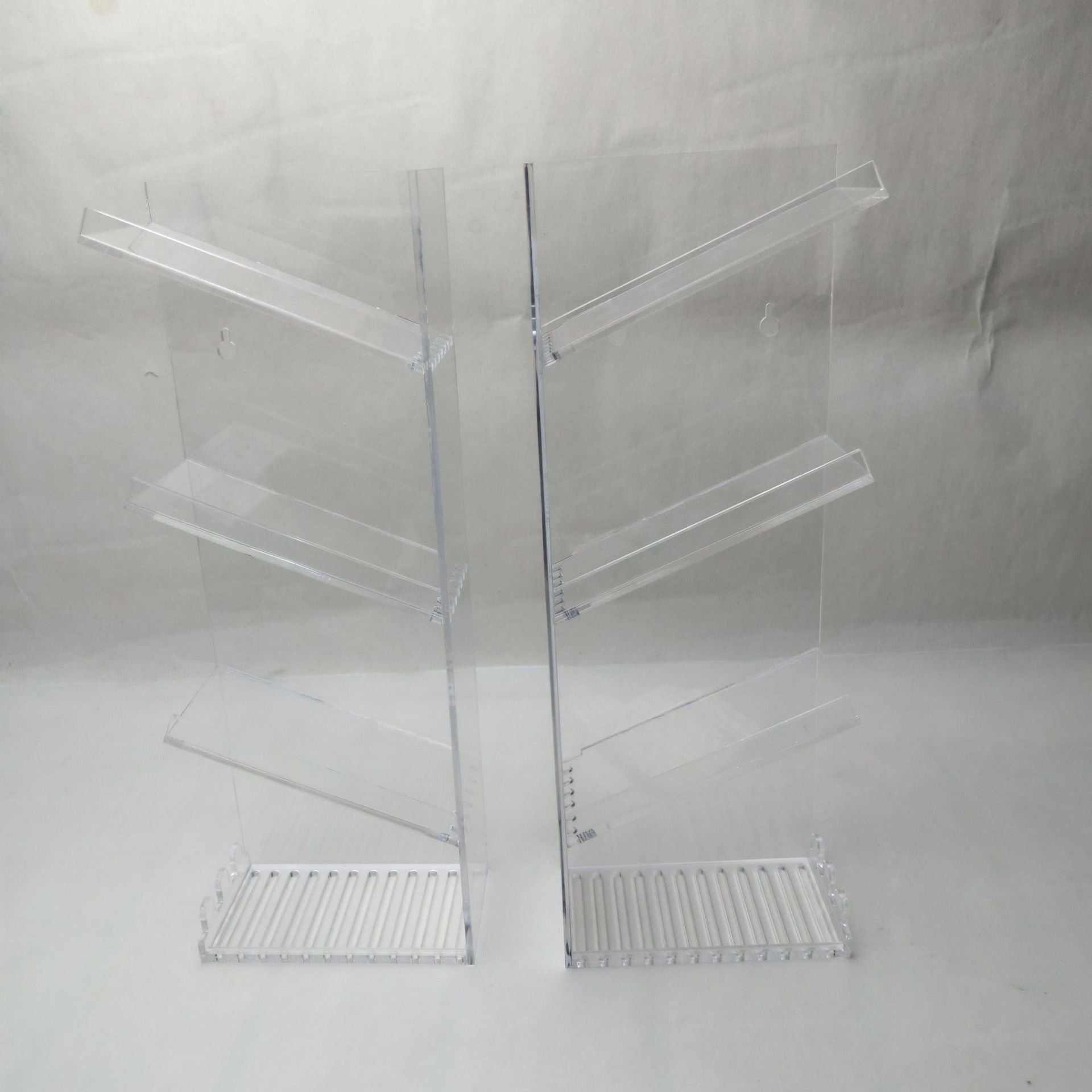 Transparent 4-layer acrylic perfume storage bathroom rack punch-free design