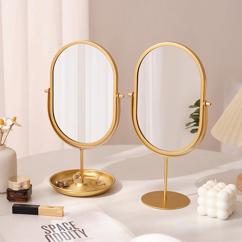 Metal makeup mirror for household high-value dressing table in bedroom and living room