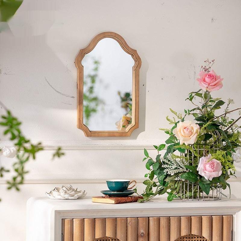 Vintage solid wood square wall decor mirror in retro American style Vintage Solid Wood Wall Decor